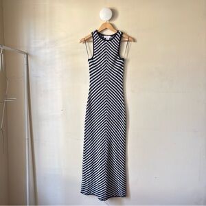 House of Harlow Revolve Chevron Knit Navy and White Maxi Dress XS